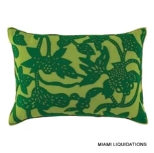 14x20" Pillow Company C Lotus Japanese Pond linen/wool Olive/Green reversible