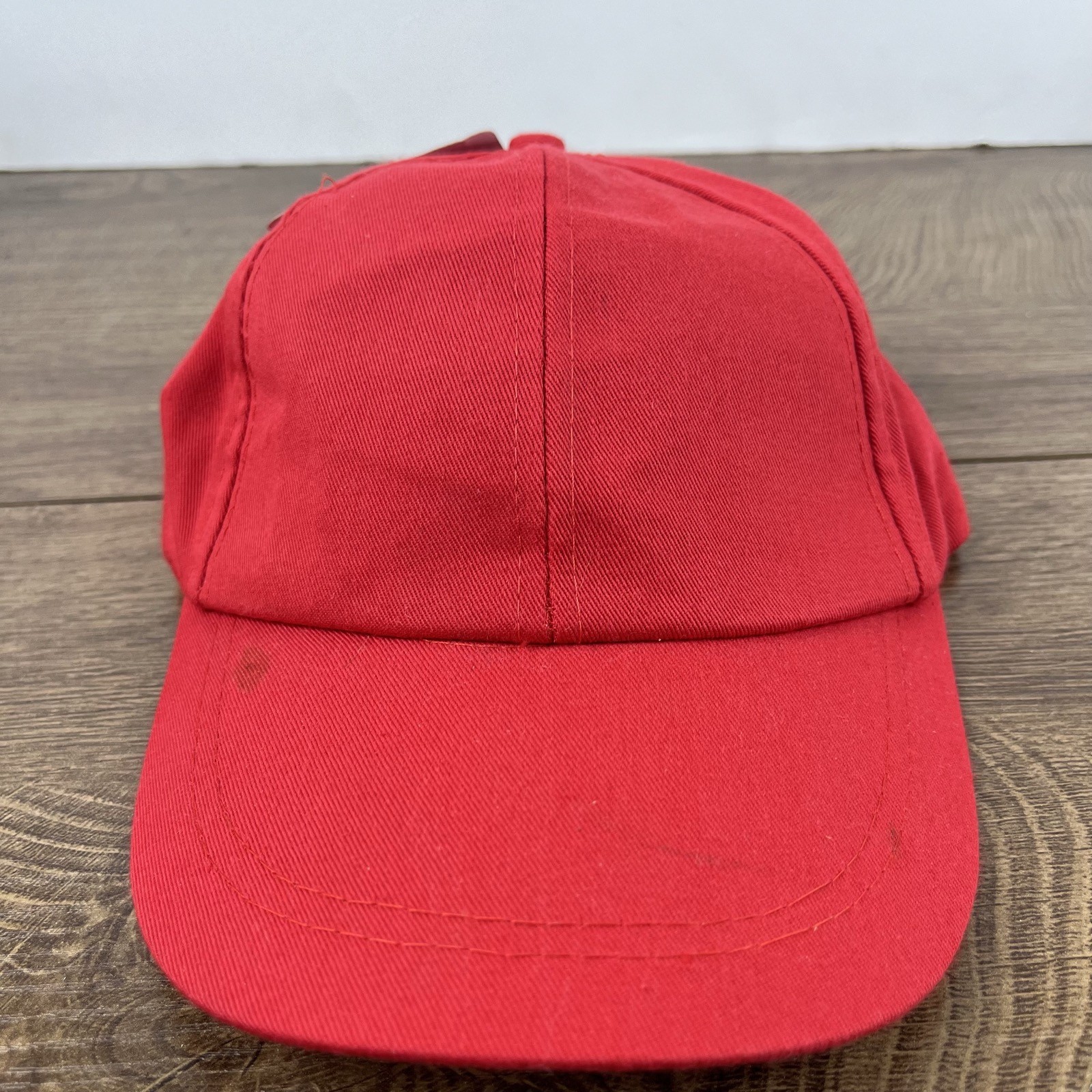 Plain Red Hat Baseball Hat Red Adjustable Hat Red… - image 3