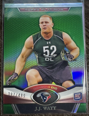 Topps 2011 Platinum J.J. Watt #86 Green Refractor RC Serial /499 Texans NFL