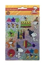Peanuts Snoopy Sparkle Stickers, Celebrate with Snoopy & Woodstock (22 Stickers)