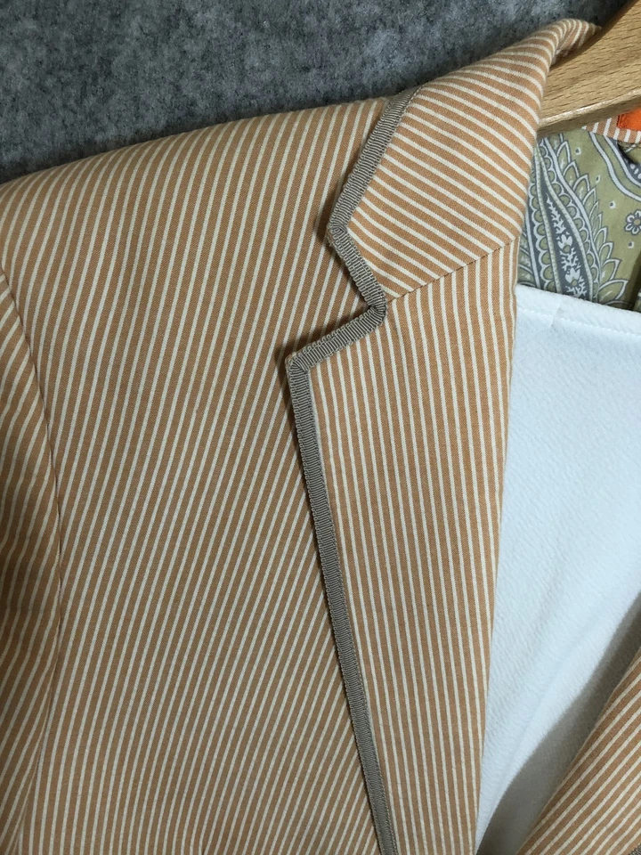 Blazer Tallia Para Hombres 40R Abrigo Deportivo a Rayas Forro de Cachemira Chaqueta Foto 2 de 4