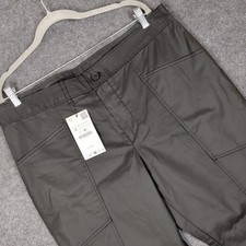 Zara Mens XL Coated Cargo Trousers Dark Grey Tapered Utility Pants