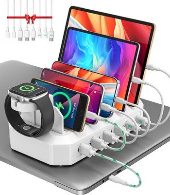 95W Fast Charging Station for Multiple Devices【UL & FCC Tested 95W, White 