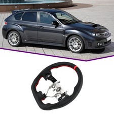 Full Leather Steering Wheel For 2008-14 Subaru Impreza Sti Wrx Flat Bottom Us