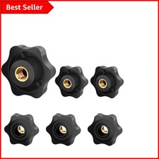 Versatile 38mm M8 Star Nuts - 6 Pcs Plastic & Brass Wing Nut Set for Adjustment