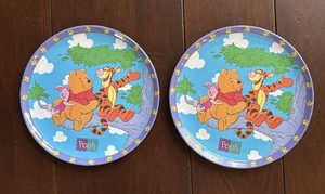 2 VTG Zak Designs Winnie the Pooh Tigger Piglet Kid's Plate Melamine 8" Disney