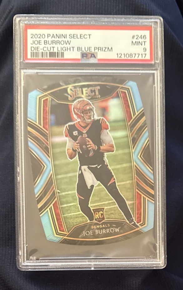 2020 Select Light Blue Die Cut #246 Joe Burrow RC Club Level Rookie Card