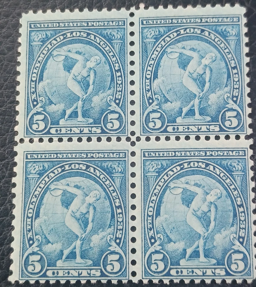 US #718 Summer Olympics 1932 Discus Thrower ( block of four ) MINT - Image 1 of 1