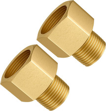 2PCS Brass Pipe Fitting, 1/4" Female X 1/8" Male NPT Thread Brass Hex, Adaptor 1