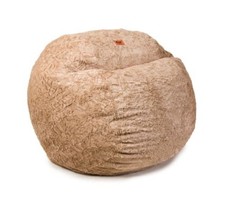 Fur By CordaRoy's Queen Chair Cover ONLY Tan Plush Faux Fur Bean Bag Cover