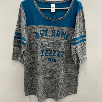 Pink Women's sleep shirt blue Get some vitamin zzz cool light fabric Size L