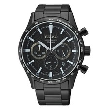 SEIKO SSB415P1 MEN'S CHRONOGRAPH WATCH – BLACK DIAL, BLACK STAINLESS STEEL