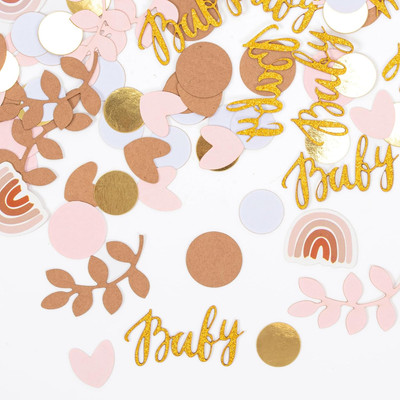 Babyparty Deko, 130 Stück Baby Shower Deco Konfetti Mädchen Junge, Babyparty Tis