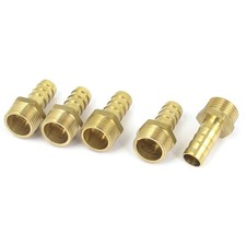 Adaptador acoplador racor recto Manguera 5pcs Latón 3/8 BSP rosca macho a 10mm