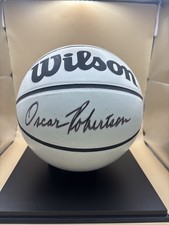 Oscar Robertson Autographed Wilson White Brown Panel Basketball JSA Certificate
