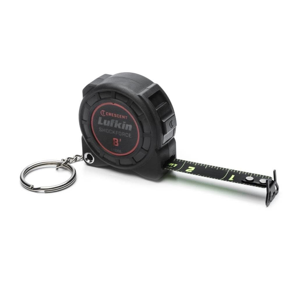 Crescent Lufkin Nite Eye 2.4M Green Black Tape Measure With Keychain 360 End ...