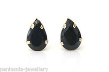 9ct Gold Sapphire Teardrop studs earrings Made in UK Gift Boxed 