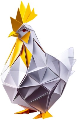 Origami Ostern Huhn Wandbild