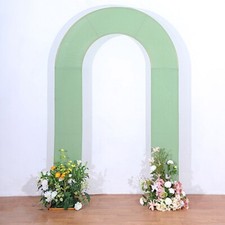 8ft SAGE GREEN Fitted Spandex Open Arch Double Sided Backdrop STAND COVER Party
