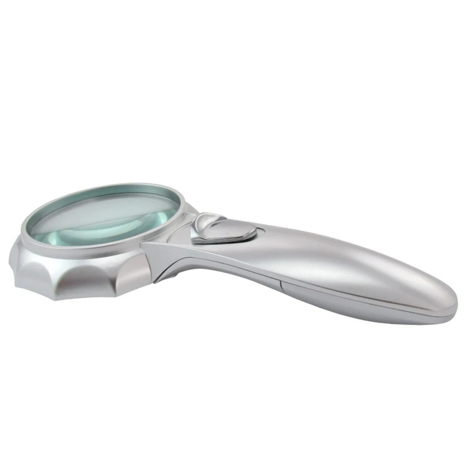 LED Juwelierlupe Leselupe Handlupe Lesehilfe 4 x Vergrößerung Lupe (silber) - Bild 2 von 3