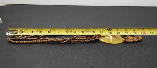 Vintage Wood And Plastic Or Bakelite Necklace Statement Type 16" Drop W29 - Picture 9 of 11