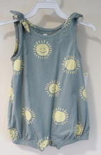 New Tea Collection Sun At The Sea Tie Shoulder Bubble / Romper Girl's Size 3-6M