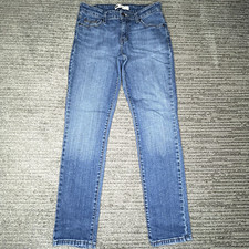 Levis Size 29w Women Girls Youth Jeans Mid Rise Skinny Blue Denim