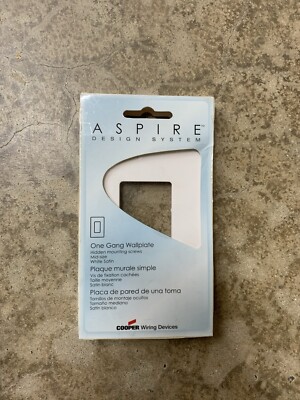 Cooper Aspire White Satin Screwless Rocker GFCI GFI Wallplate 9521WS