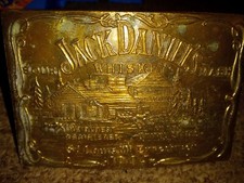 Vintage Jack Daniels Whiskey Belt Buckle Solid Brass 1904 Exposition ROC