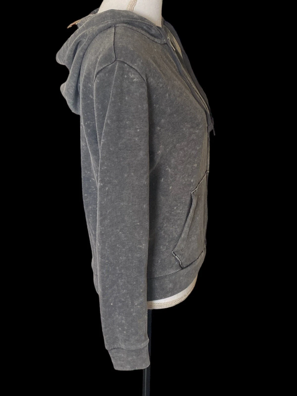 UNDERCOVER Felpa con cappuccio Victoria's Secret cerniera intera ""ROSA"" grafica e fiori grigio taglia S P