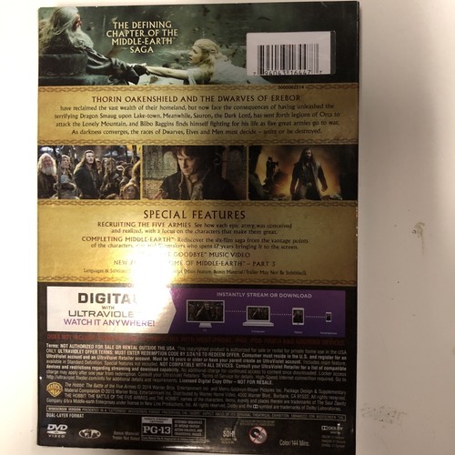 The Hobbit: The Battle of the Five Armies (DVD, 2014) - 第 2/3 張圖片