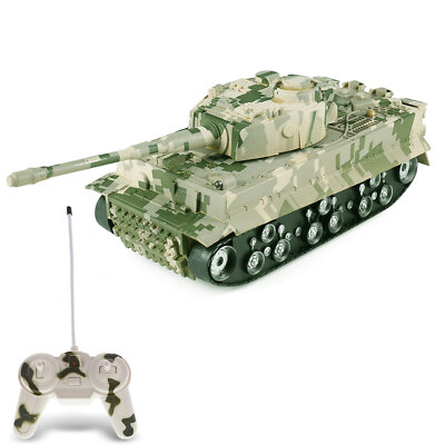 Kids RC Remote Control Toy Battle Tank Vehicle With Lights Sound Rotating Turret