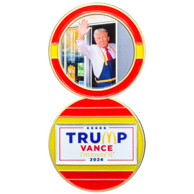 EL14-7 President Donald Trump Challenge Coin for McDonalds Worker Fans Fry Cooke