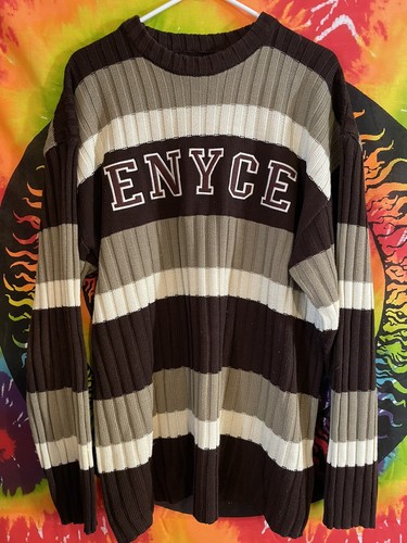 Enyce Striped Sweater Large Chest Logo 