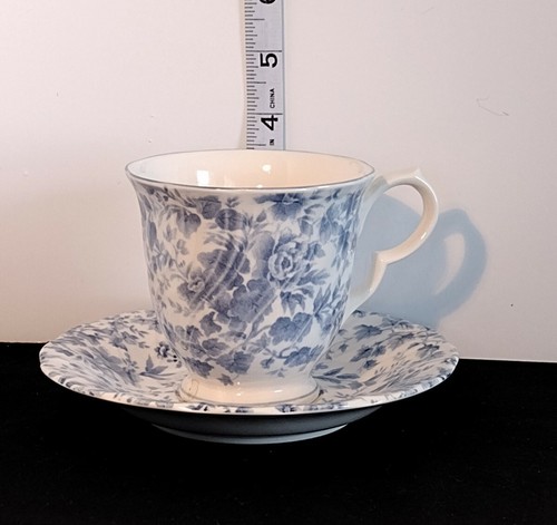 Nikko Tableware, Blue "Tea Rose" Cup And Saucer - Picture 3 of 5