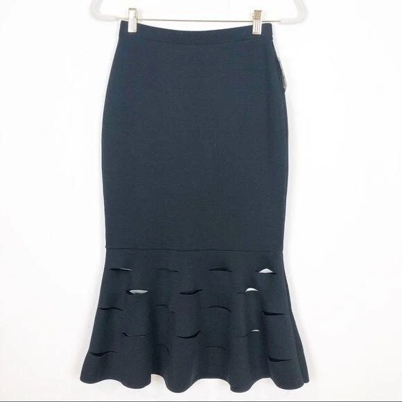 White peplum hem midi skirt cheap