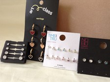 15 Pairs Mixed Brand Women's Earrings Cubic Zirconia Studs Post Dangling Fashion