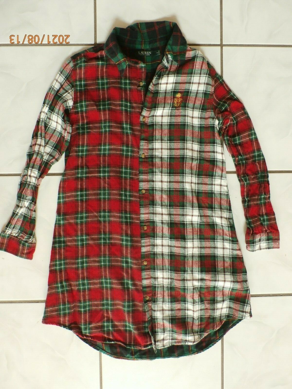 Ralph Lauren Plaid Patchwork Flannel Nightgown Sl… - image 5