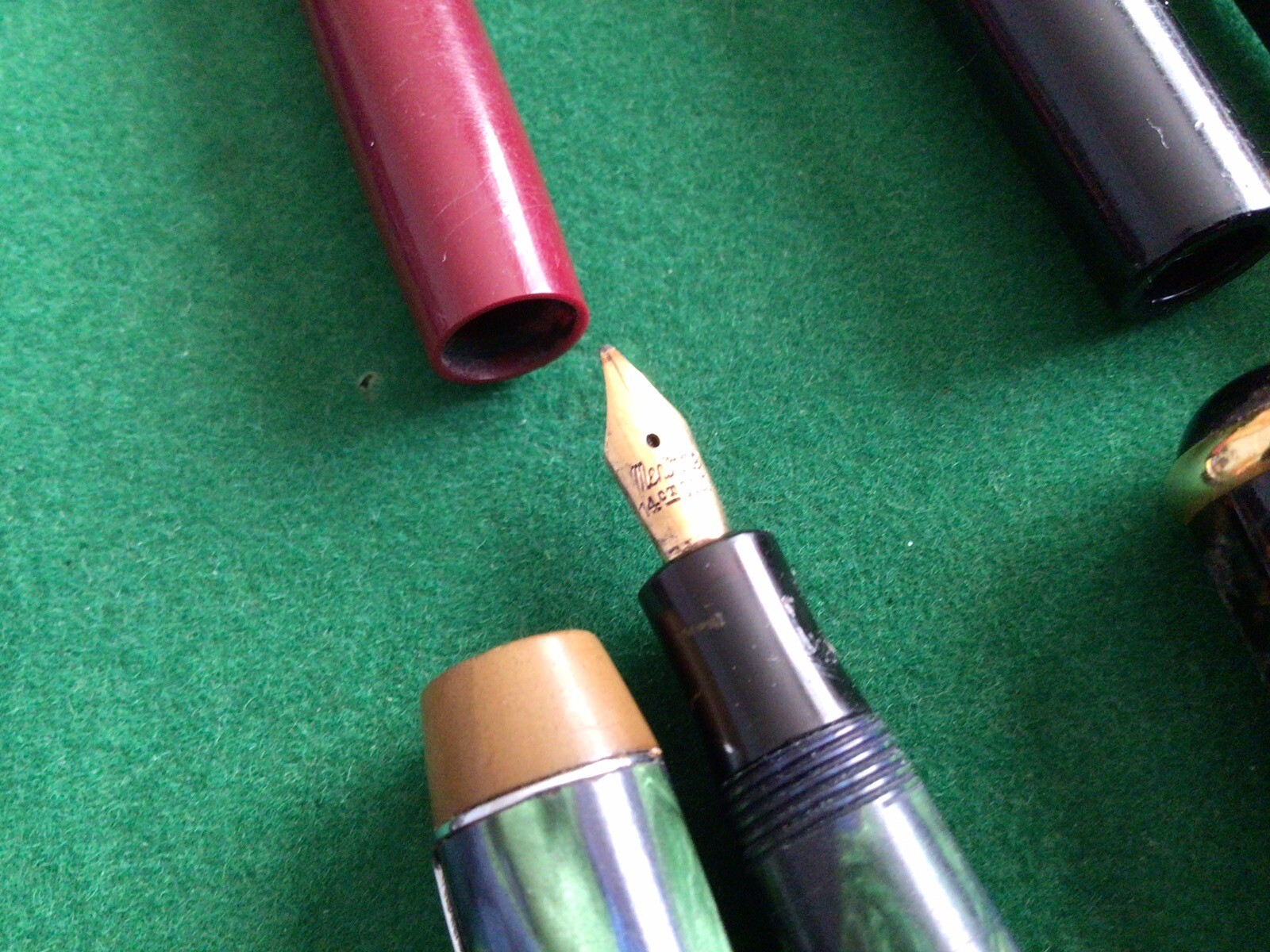 Fountain Pen Job Lot Spares Repairs. 2 X 14ct Nibs Sheaffer, Mabie Todd