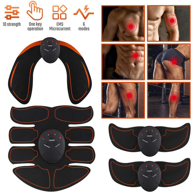 4PCS/Set Muscle Stimulator EMS Ab Trainer Tens Unit Stimulater Abs Massager Belt