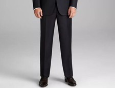 Canali Men's Blue Wool Classic Flat Front Siena Pants Suit Size 40W