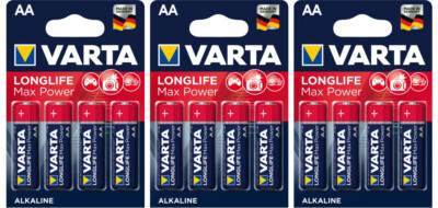 12 x VARTA Longlife Max Power AA LR6 4706 MN1500 1.5V Hi-Fi Batteries