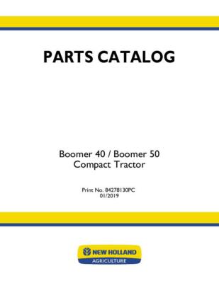 NEW HOLLAND 40,50 BOOMER COMPACT TRACTOR PARTS CATALOG