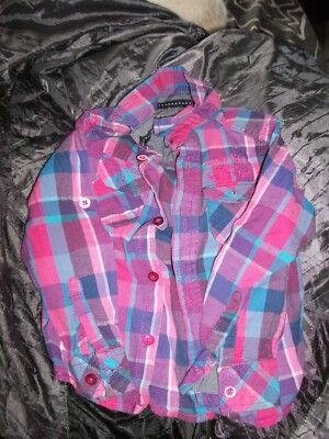 Original Kinder Hemd rot rosa blau Langarm Karo 24 Monate