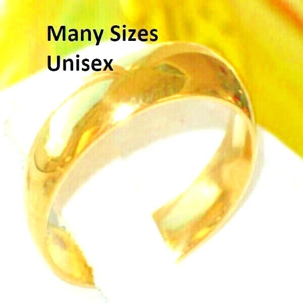 Ring wedding manly band stainless steel unisex 18kt yellow gold quality NEW - Image 2 of 4