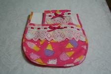 Reversible Bib and Burp Cloth for Girls Ice Cream Cone Bib and Burp Cloth Set