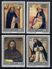 VATICAN Sc#509-12 1971 St. Dominic, Founder of Dominican Order MNH