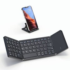 Foldable Bluetooth Keyboard Folding Portable Wireless Keyboard with touchpadT...
