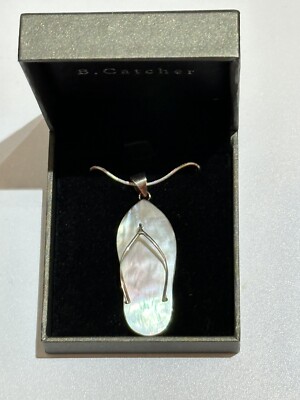 925 Silber Flip Flop Halskette 24'' Kette Collier