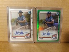 2020 Bowman Chrome Alex Speas Prospect Green Refractor Auto  93/99  and base aut